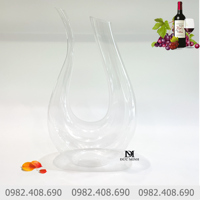 Decanter thiên nga - Bình thở rượu vang chữ U 1500ml