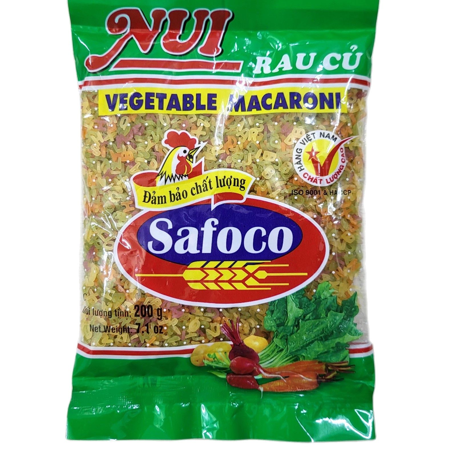 Safoco nui rau củ hình chữ cái alphabet saphes vegetable macaroni