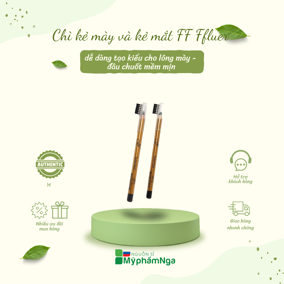 Chì kẻ mày và kẻ mắt FF Ffluer (dạng đầu chuốt)
