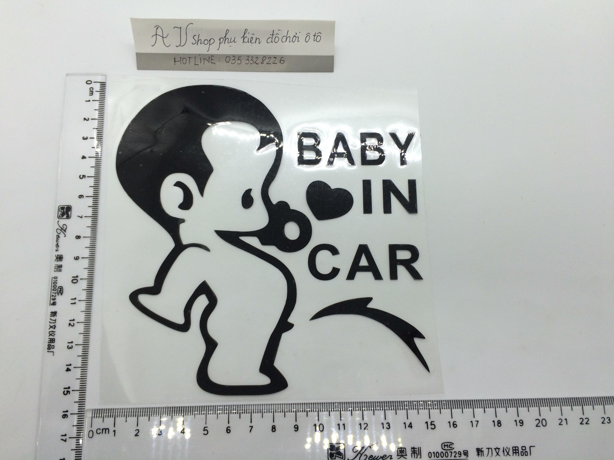 miếng dán BABY IN CAR màu Đen
