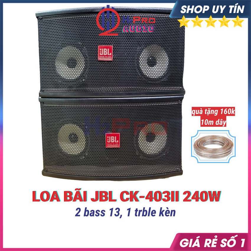 Đôi Loa Trợ Lời JBL CK-403II Bãi Zin - Bass Kép 12Cm - 240W, 2 Loa Lời Karaoke Gia Đình Cao Cấp, Quà 10M Dây-H2Pro Audio