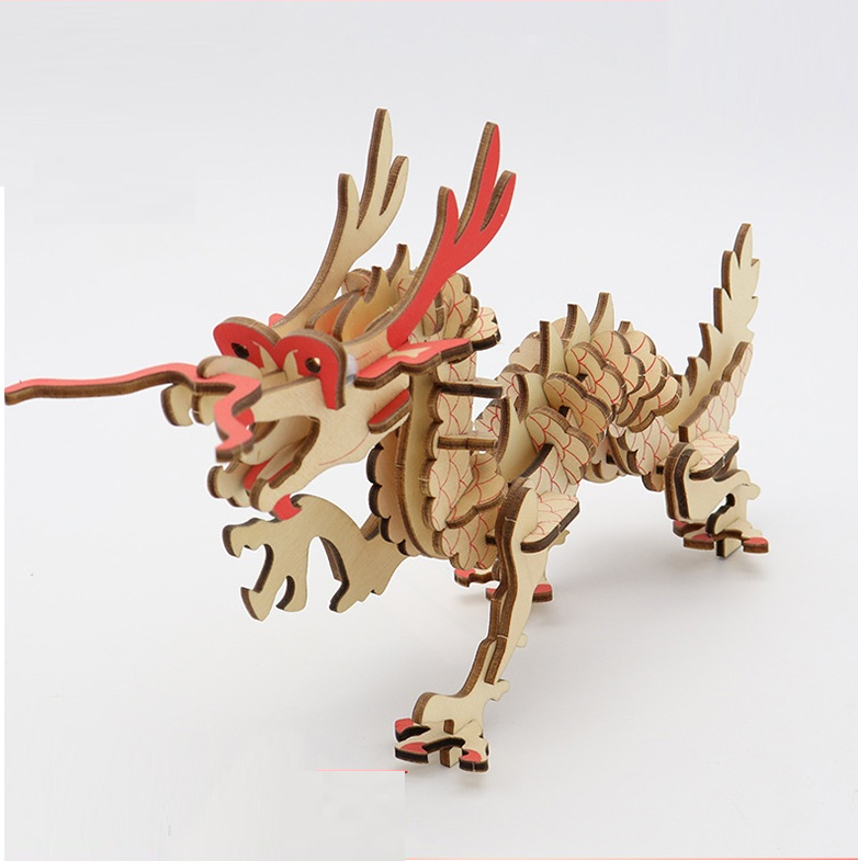 Đồ chơi lắp ráp gỗ 3D Mô hình Con Rồng Laser