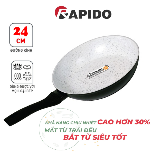 Giá bán Chảo từ chống dính RAPIDO - RD2 đường kính 24 cm, đáy chấm, sử dụng được trên các loại bếp