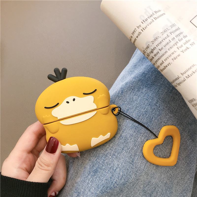 🌟Case AirPods🌟 Vỏ Bọc Tai Nghe AirPods 1/2/Pro Vịt Vàng Pokemon Case Silicon Dẻo 3D - Minh An Saigon