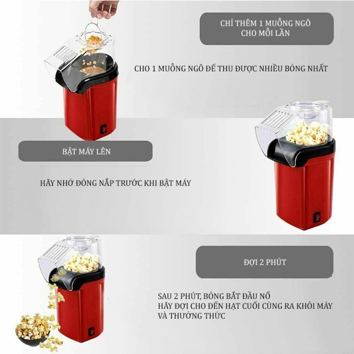 Máy làm bỏng ngô ( Máy làm Bắp rang bơ ) gia đình mini