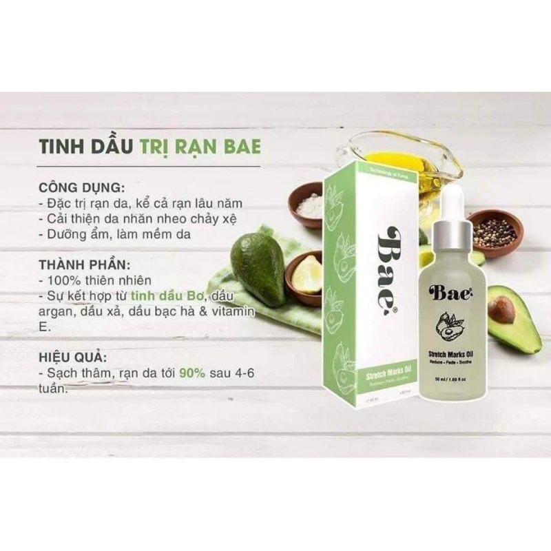 Tinh Dầu Bơ Tri Rạn Da Bae ( Cải Thiện Rạn Da )