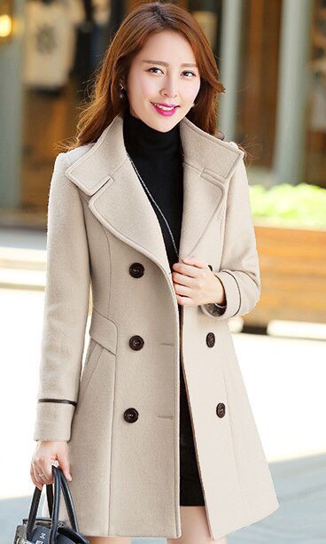 Áo khoác dạ viền mảu cổ xẻ sang trọng BEYEU1688 BY4370B