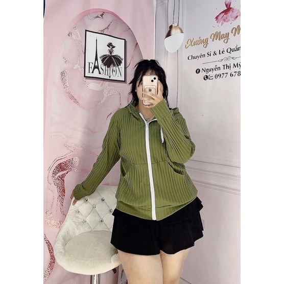Áo khoác thun gân Bigsize  60kg đến 100kg