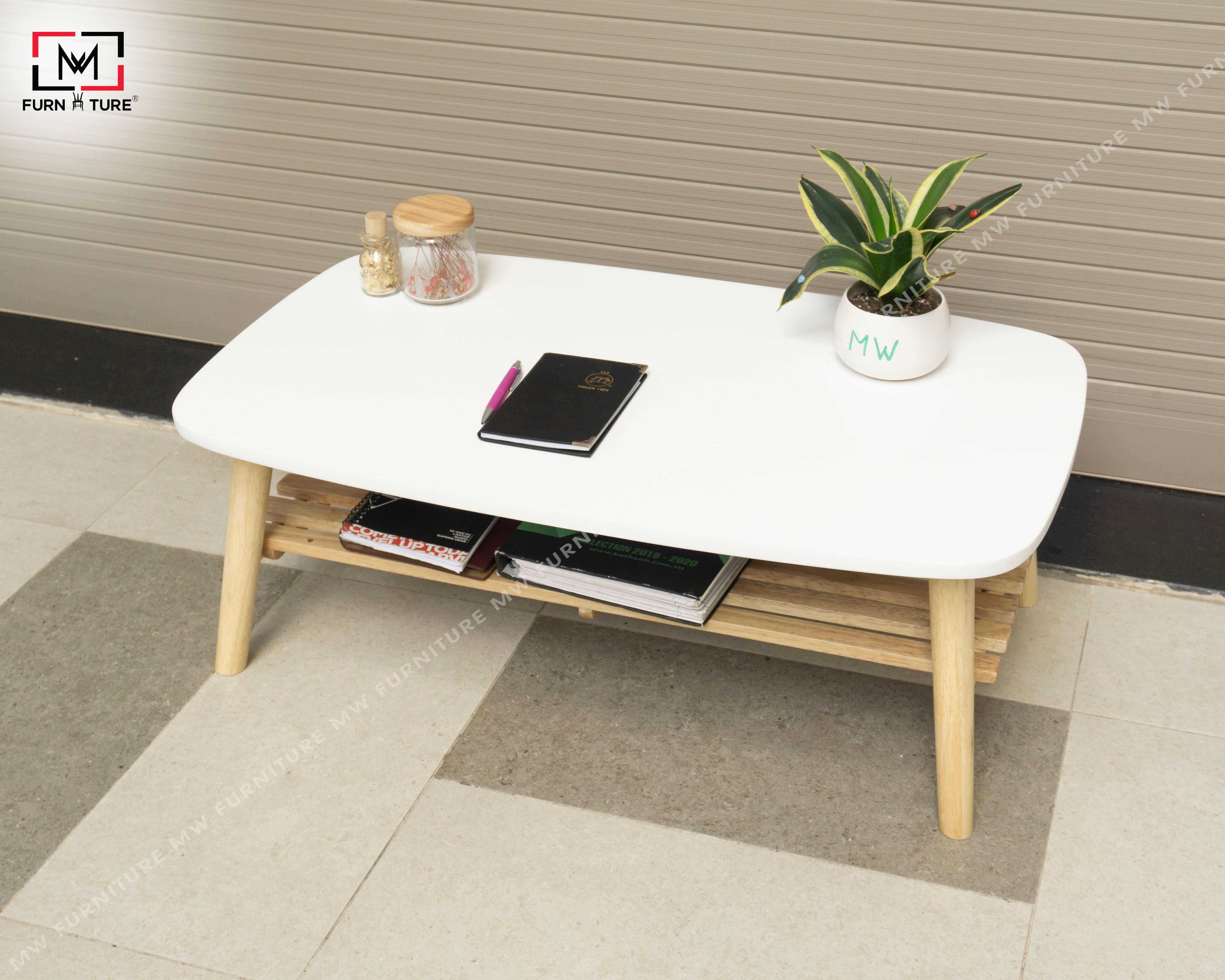 [HCM]BÀN TRÀ/ SOFA CHÂN GẤP HÀN QUỐC CÓ SẠP - B TABLE WHITE