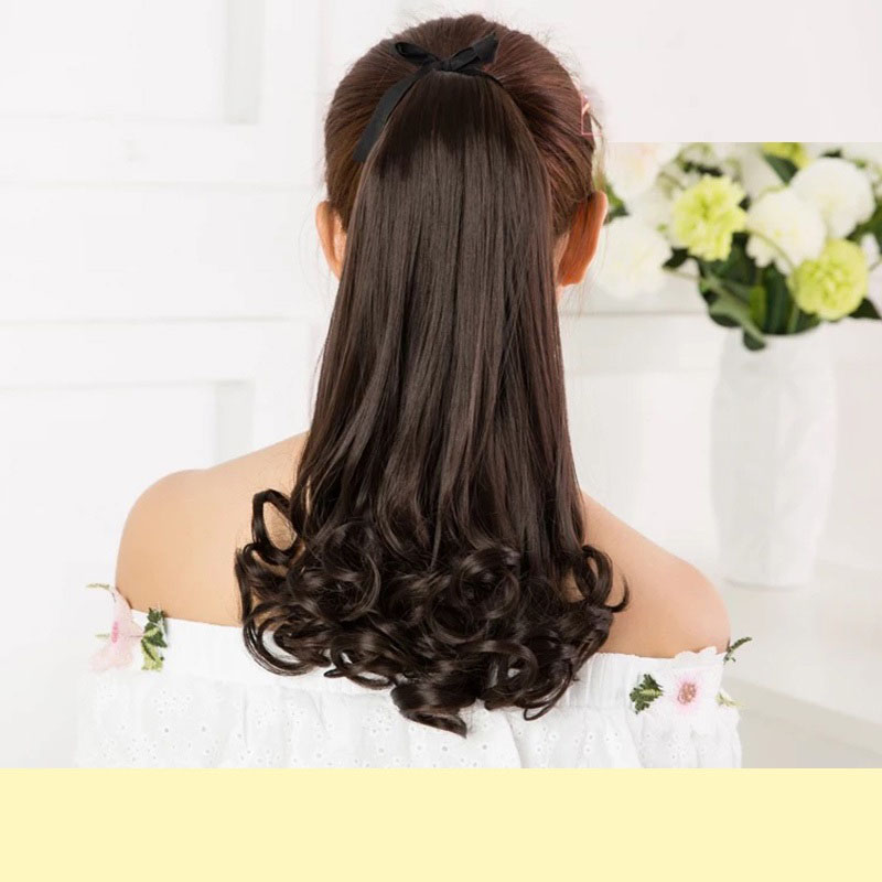Tóc cột xoăn đuôi 48cm D15 😍FREESHIP😍 buộc tóc giả nữ Sỉ 40k đuôi tóc giả nữ thời trang, cột xoăn tóc giả