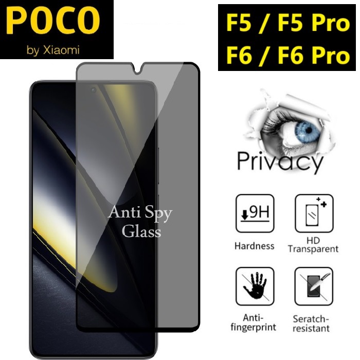 Cường lực chống nhìn trộm Xiaomi Poco F5 / F6 / F5 Pro / F6 Pro 5G (Full màn Full keo)