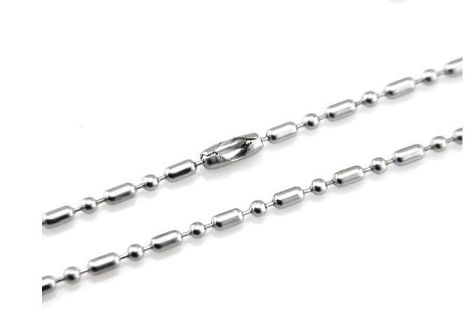 Round necklaces, necklace titanium stainless steel 60cm