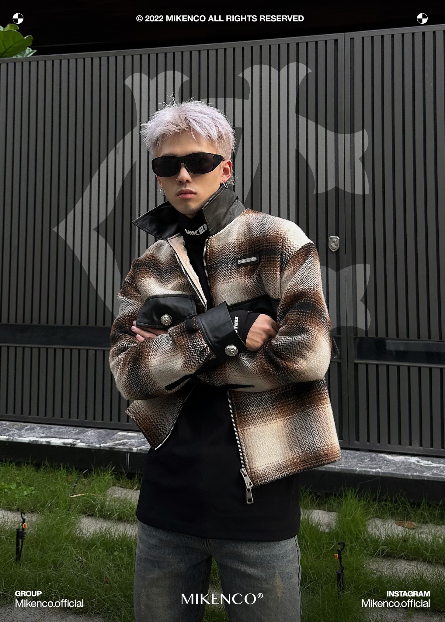 Áo khoác dạ nam MIKENCO Tartan wool overshirt