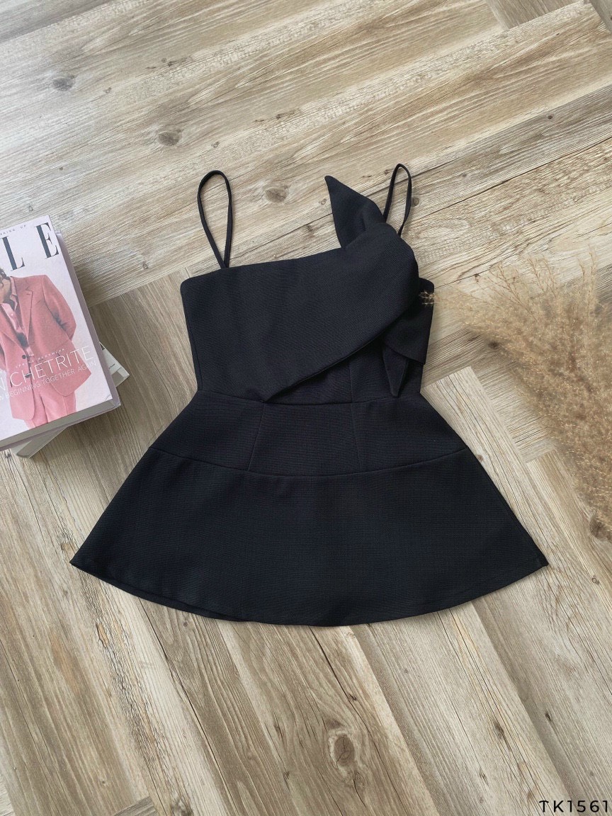 [Ảnh thật] Áp peplum 2 dây cột nơ cách điệu