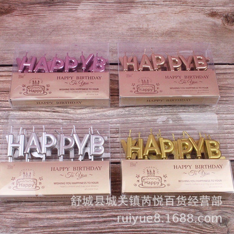 Nến trang trí happy birthday HPBD