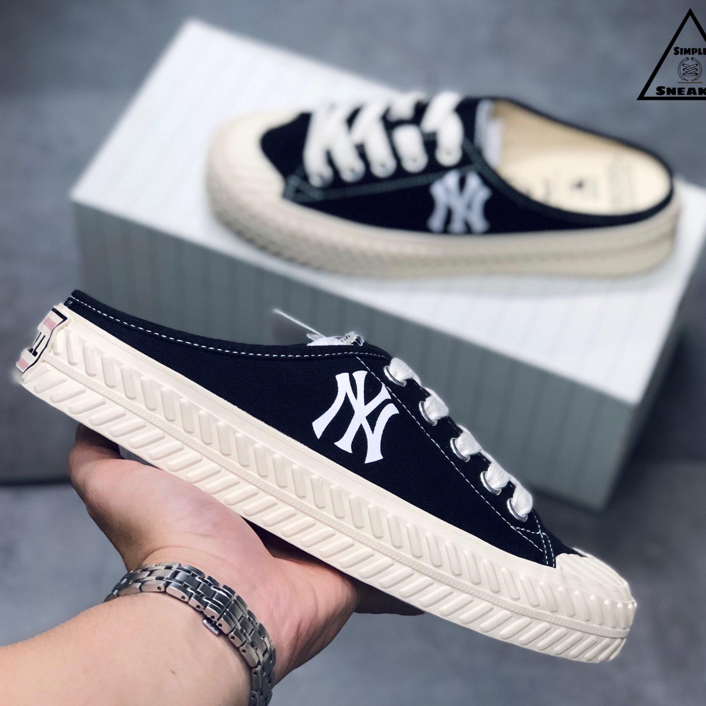 Sục Nữ Sneaker MLB MULE NEW YORK YANKEES màu đen ( đạp gót MLB)