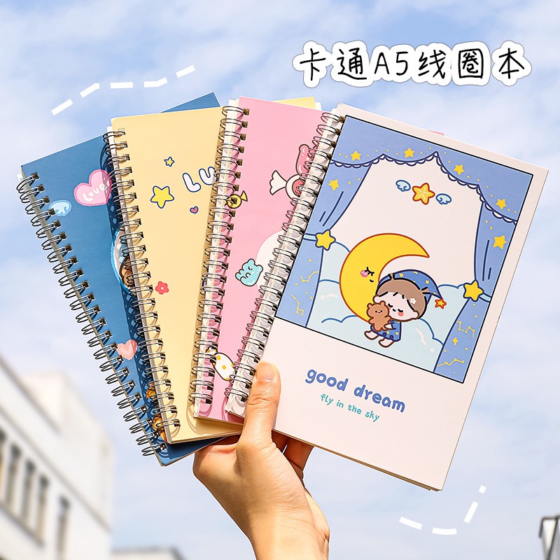 [Ảnh thật] [Có sẵn] Sổ ghi chép khổ A5 xinh rẻ gáy xoắn - giao hình ngẫu nhiên SA5 MIM