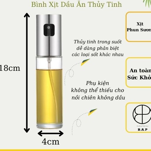 BÌNH XỊT DẦU ĂN , DẦU HÀO BẰNG THỦY TINH
