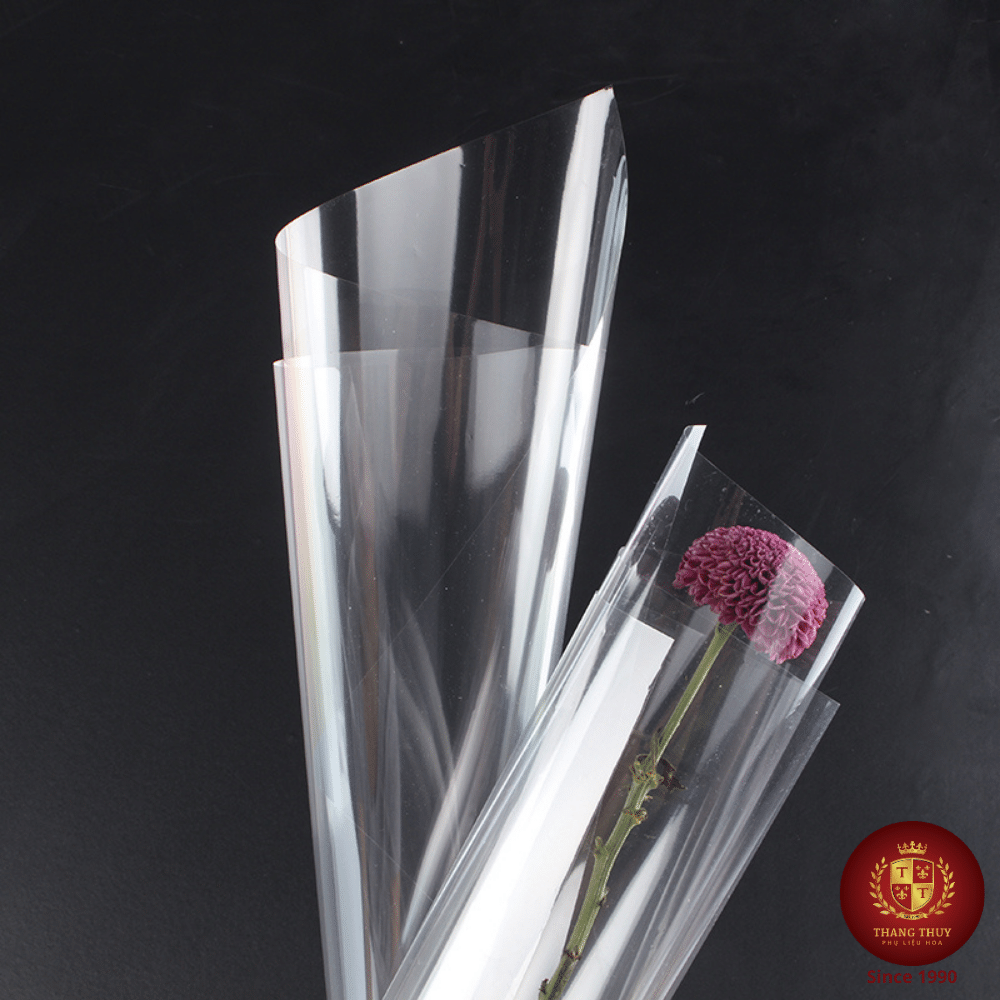 Giấy gói hoa bóng kính trong