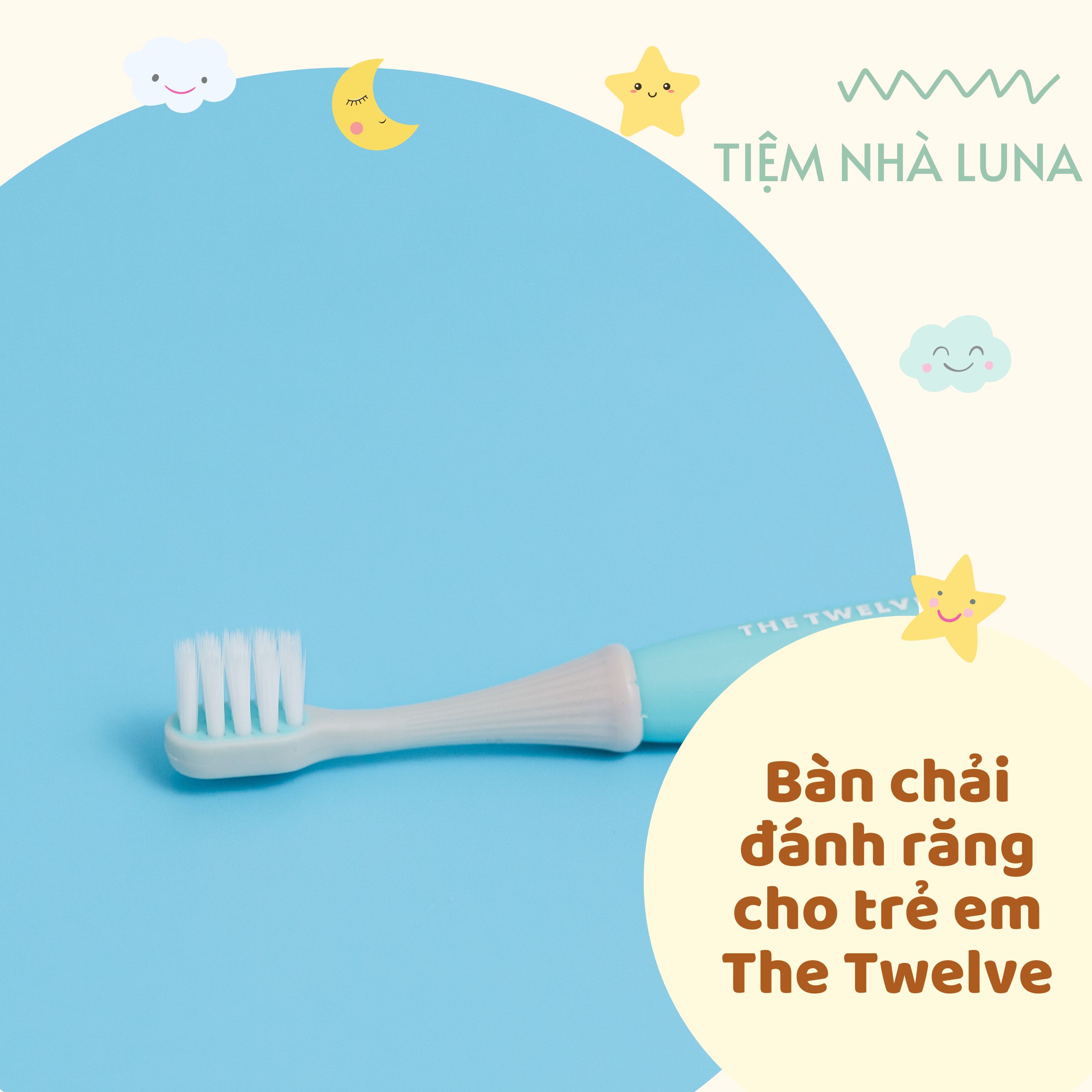 Bàn chải đánh răng Hàn Quốc cho bé THE TWELVE (màu Pastel)
