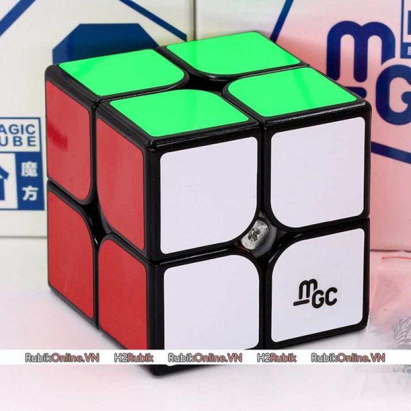 Yj Mgc 2X2 Magnetic - Rubik 2X2 Có Nam Châm Loại Tốt Không Viền / Viền Đen Dán Giấy