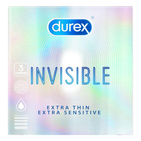 Bao Cao Su Siêu Mỏng Durex Invisible Extra Thin Extra Sensitive - Hộp 3 Cái