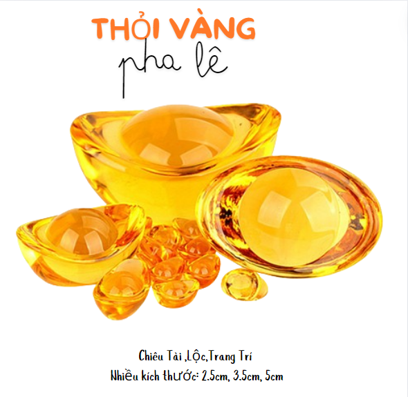 Thỏi vàng pha lê nhiều size 2.5cm,3.5cm,5cm