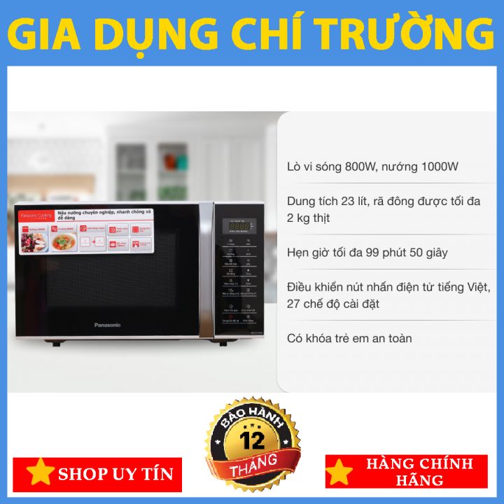 [LÒ VI SÓNG CÓ NƯỚNG] Panasonic NN-GT35HMYUE 23 lít