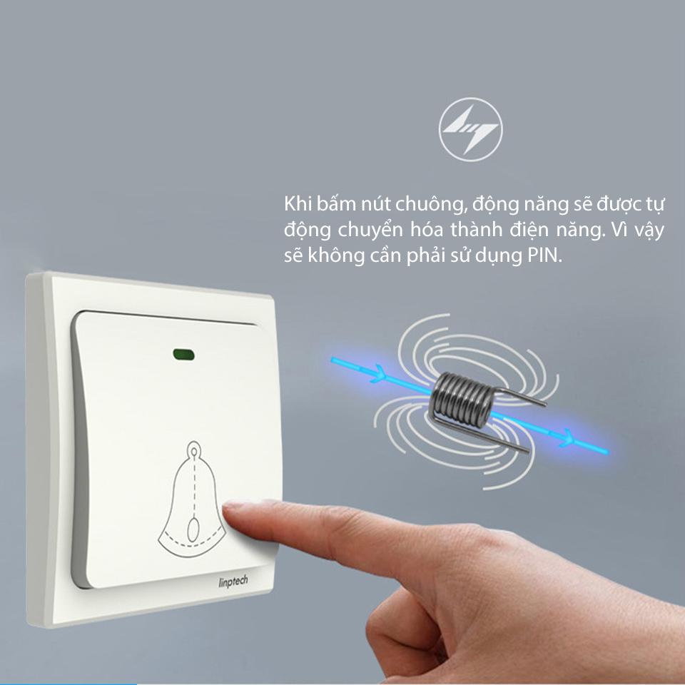 Chuông không dây không dùng pin chống nước LINPTECH LP100SW