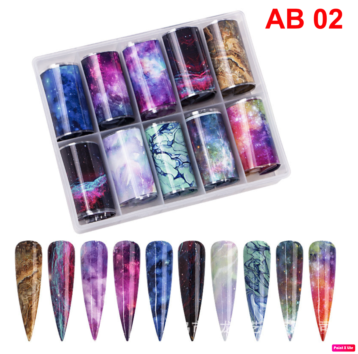 Foil Trang Trí Móng Set Vân Đá Hộp 10 Ô
