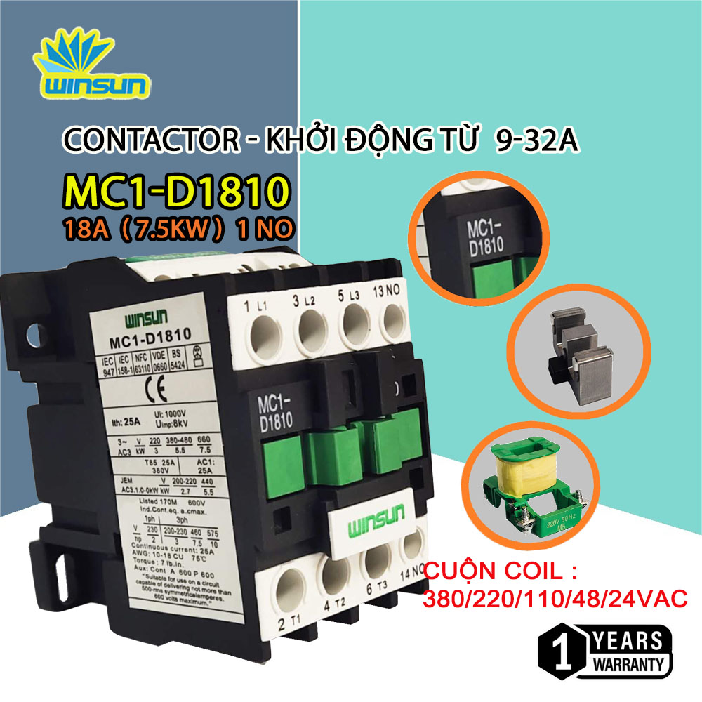 Contactor - Khởi Động Từ 9/12/18/25/32A (winsun)