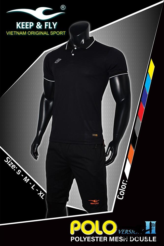 Áo thể thao có cổ Keep And Fly Polo 2 Đen