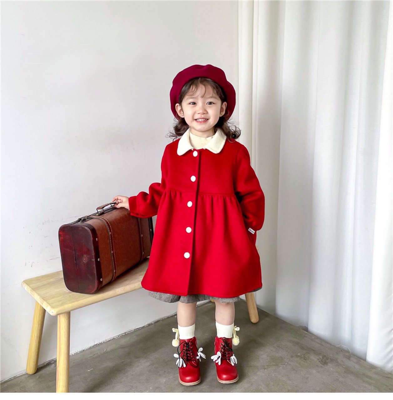 Áo khoác dạ xinh QATE837 cho bé gái