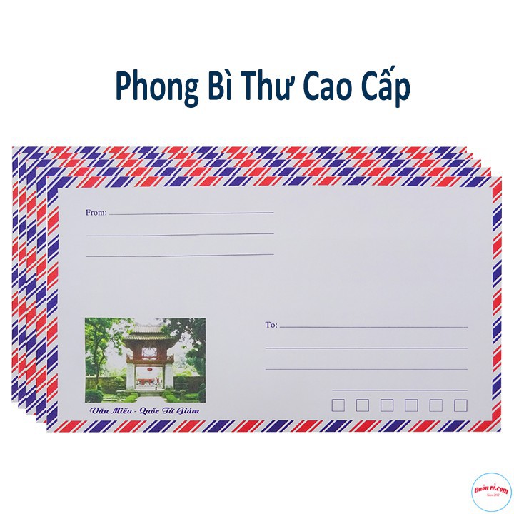Bao thư sọc ngắn màu trắng xấp 10 cái