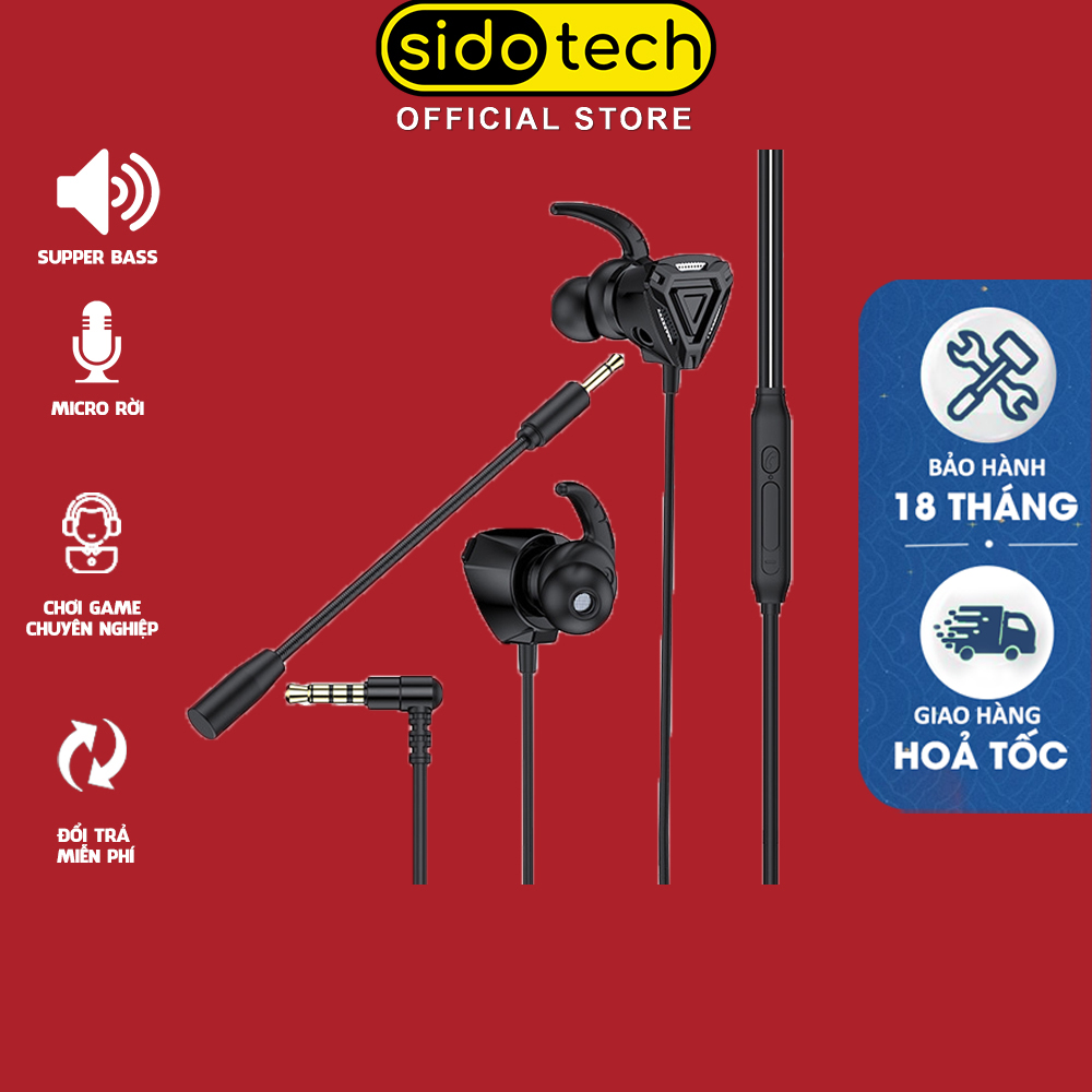 Tai nghe gaming có mic Sidotech phiên bản G3m cho điện thoại dùng cho game thủ chơi game mobile pc laptop thuộc dòng tai nghe gaming có dây chuyên dụng cho game pubg moblie liên quân lmht tốc chiến
