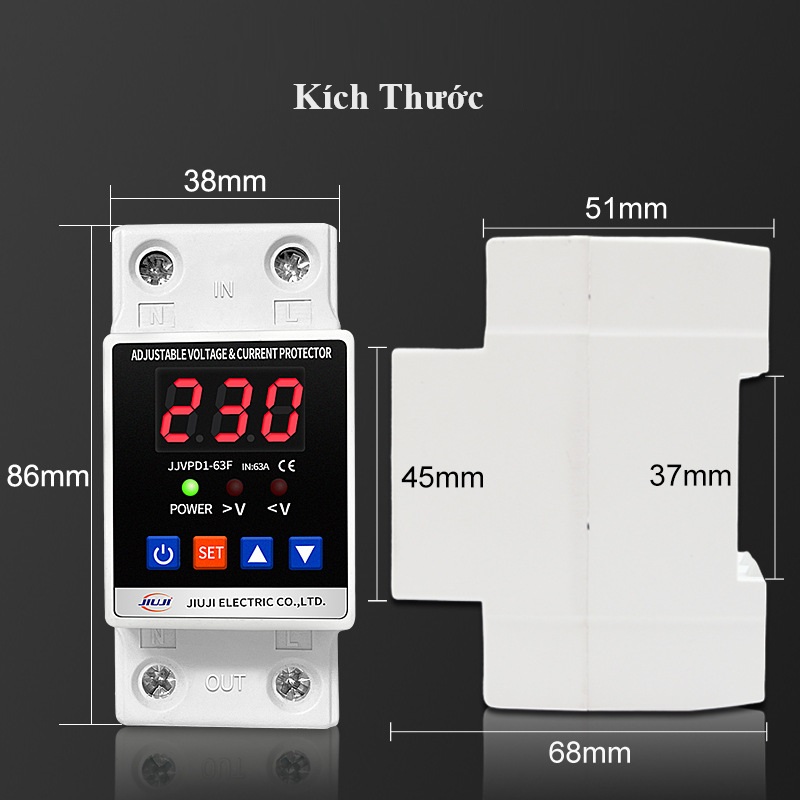 Bảo vệ mất pha - mất trung tính- quá áp, thấp áp 2P 63A