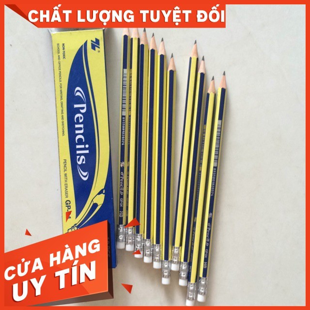 10 bút chì hb thiên long gp-04 - chính hãng