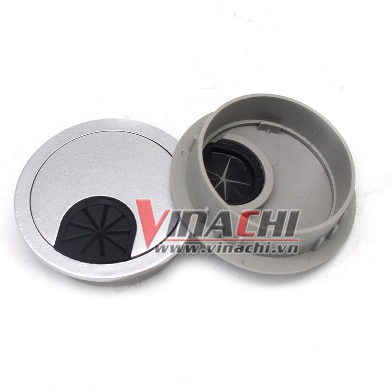 Nắp luồn dây điện tròn ghi - nắp luồn dây máy tính dây điện cho bàn làm việc