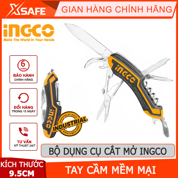 Dao đa năng INGCO HMFK8108 | dao gập bỏ túi kích thước 9.5cm gồm 10 chức năng khác nhau cắt , gọt nguyên vật liệu , thực vật,... [CHÍNH HÃNG] [XSAFE]