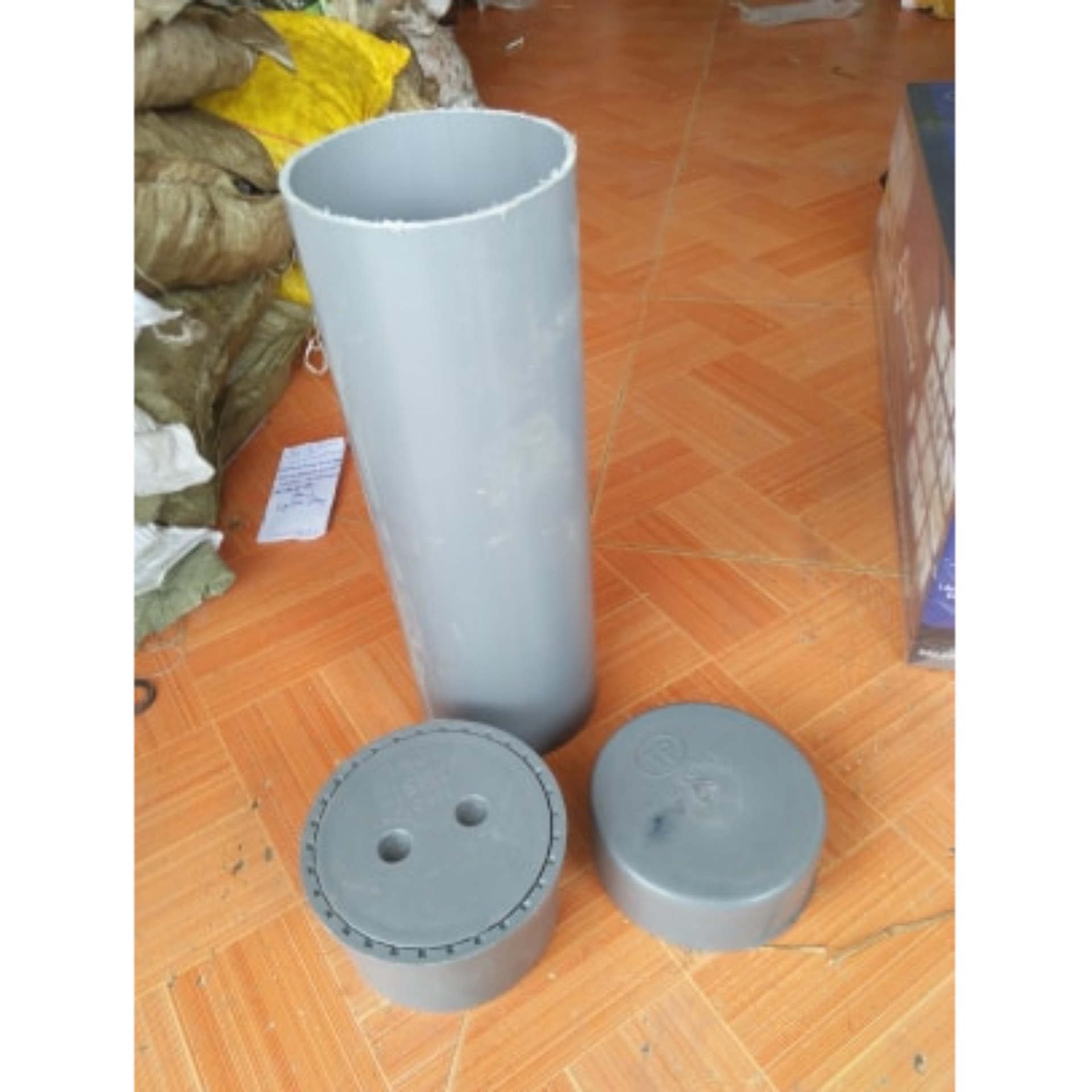 Combo 1 bịt xả 160, 1 bịt trơn và 45cm ống 160