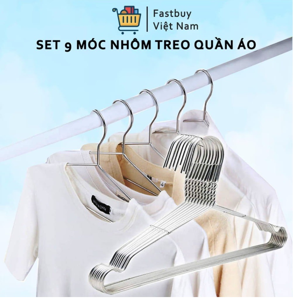 (ComBo) 9 Chiếc Móc Nhôm Phơi Quần Áo .ĐT.VM