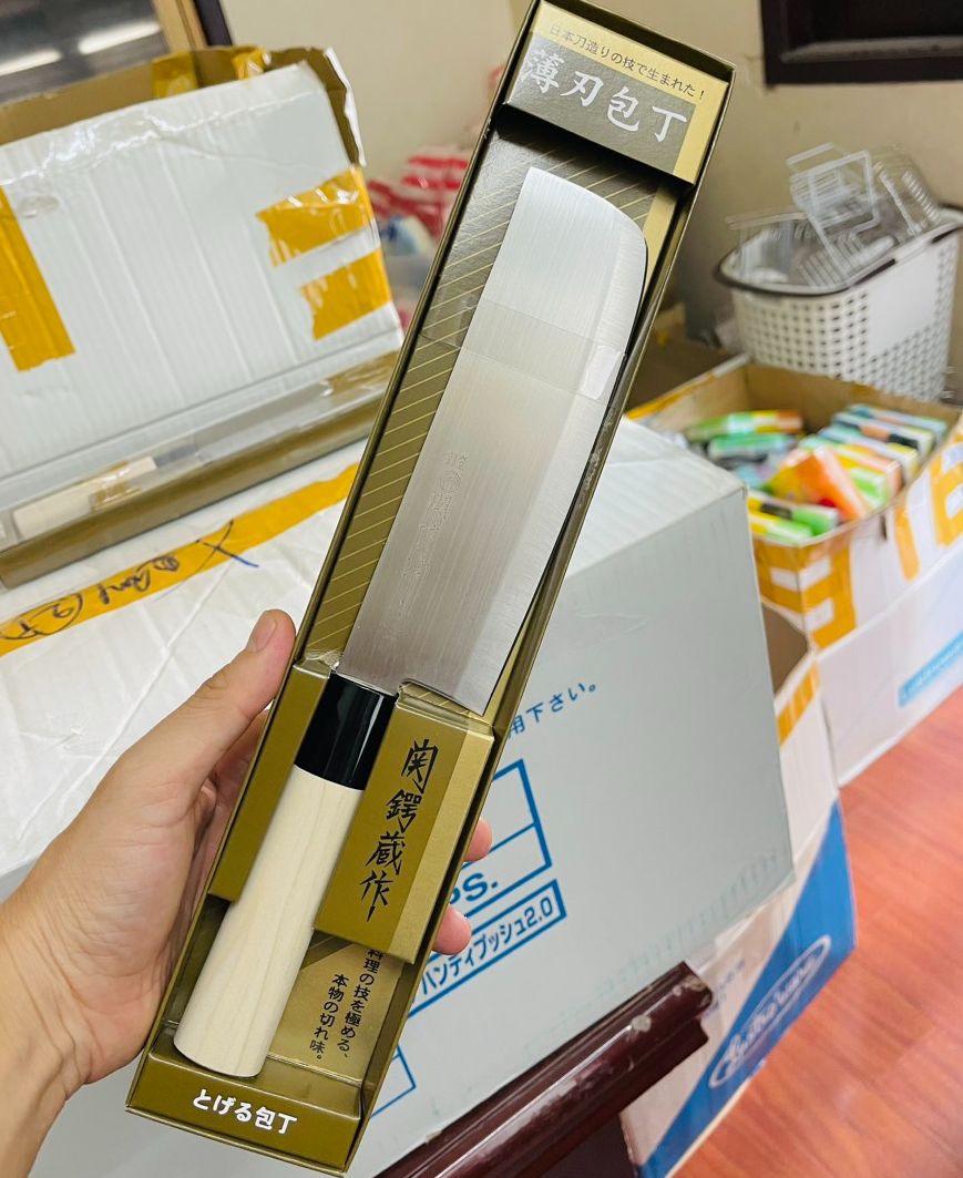 Dao bếp Nakiri Tsubazo Nhật Bản đầu vuông 29.5cm cao cấp nhập khẩu chính hãng