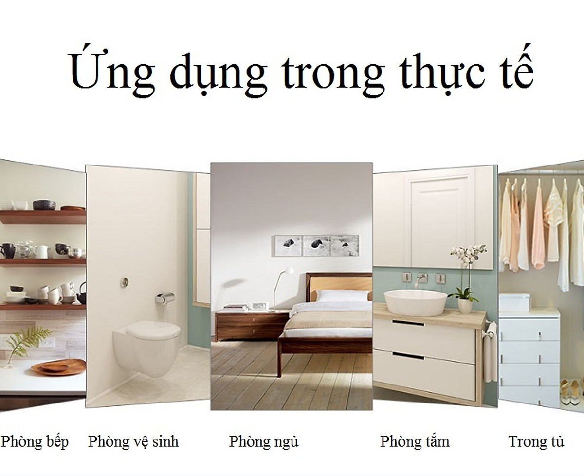 Đèn Led cảm ứng kiêm Đồng hồ mini (dán tủ, tường, phòng ngủ, nhà tắm, nhà vệ sinh...)