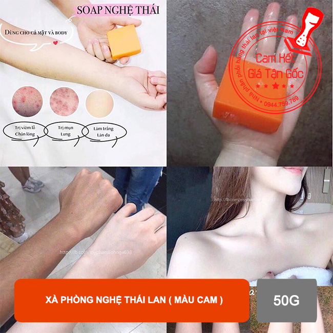 01 cục Xà phòng nghệ Cam Galong chuẩn thái lan 50g【Kho Thế Giới】