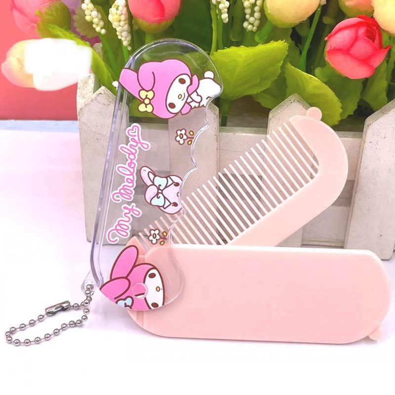 Lược gấp kèm gương mini gọn nhẹ tiện dụng
