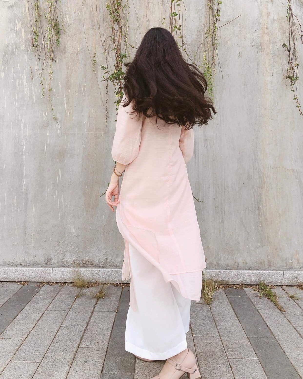 Set áo dài cách tân hoa 3D