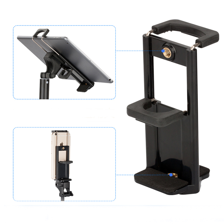Đế kẹp ipad tablet và kẹp đện thoại gắn chân máy ảnh tripod 18.5cm