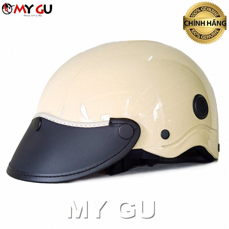 Mũ bảo hiểm cao cấp - Màu kem bóng