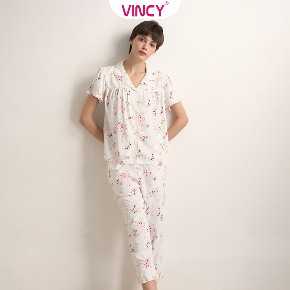 [Mua 3 giảm 20%, mua 2 giảm 15%] Bộ Đồ Satin Lửng Nữ Vincy BLS050W31