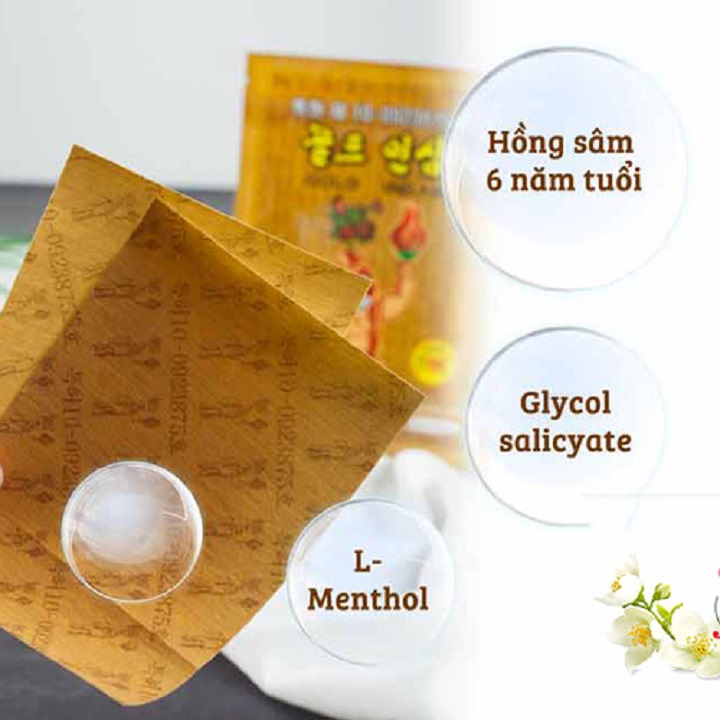 [HCM]Cao dán hồng sâm GOLD INSAM gói 25 miếng